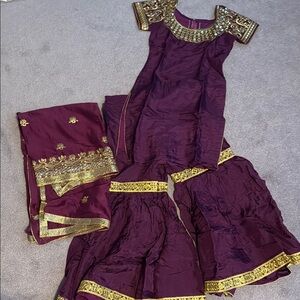 Elegant Purple and Gold Dress